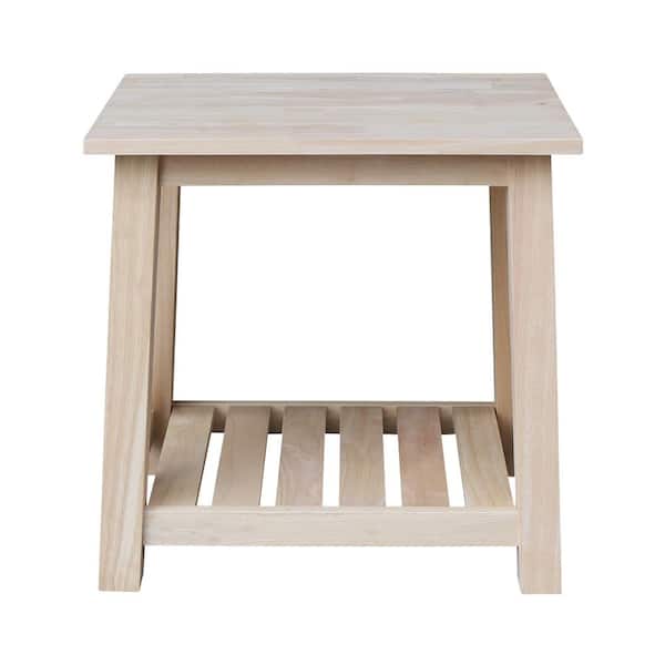 International Concepts Surrey Unfinished Solid Wood End Table