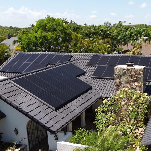 Installed Home Solar Panel System and Battery Storage