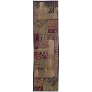 New Country Beige Sage 2 ft. x 8 ft. Runner Rug