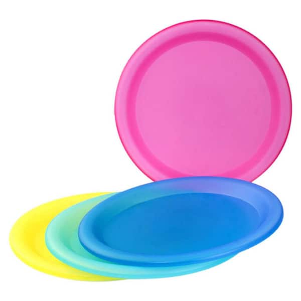 Colorful Plastic Sea Shell Plates (Set of 12) Party Supplies 