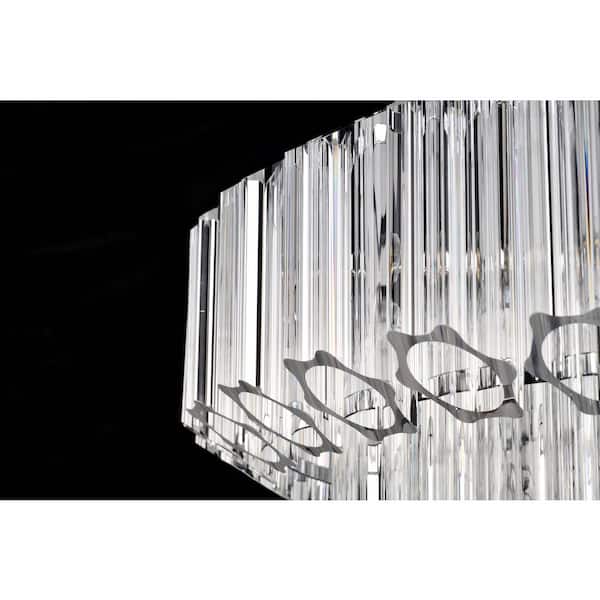 Edvivi Symphony 26 in. 9-Light Chrome Crystal Chandelier, 4-Tier
