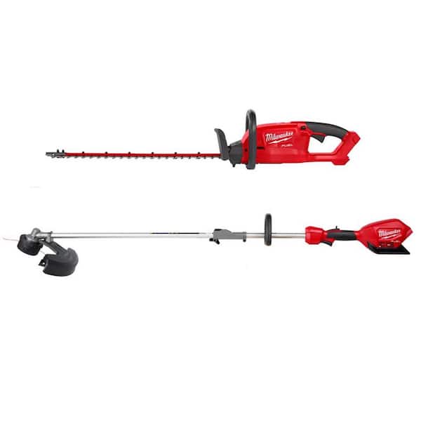 Milwaukee M18 FUEL 24 in. 18V Lithium-Ion Brushless Cordless Hedge Trimmer w/M18 FUEL QUIK-LOK String Trimmer (2-Tool)
