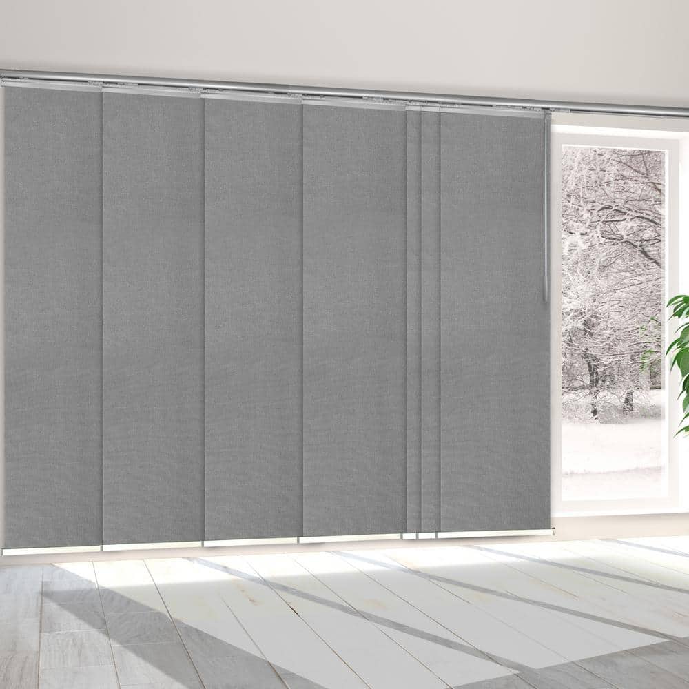 Cinder Gray 110 in. - 153 in. W x 94 in. L Adjustable 7- Panel White Single Rail Panel Track with 23.5 in. Slates price history on PriceWatchPro