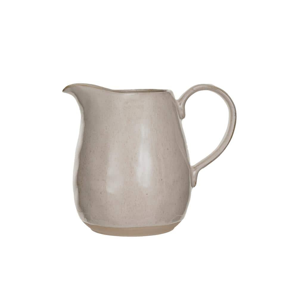 Storied Home 64 fl. oz. Cream Stoneware Pitcher