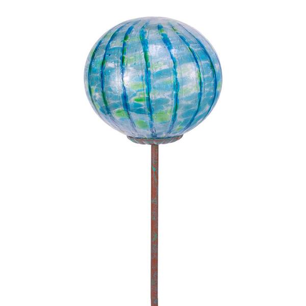 Echo Valley 8 in. Elliptical Lollipop KD Globe Stake Planter Accessory- Blue