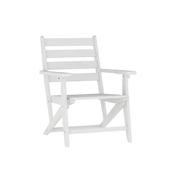 TAYLOR + LOGAN Jarvis White Plastic Outdoor Lounge Chair in White