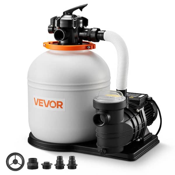 16 in. 0.75 HP Above Ground Pool Sand Filter Pump with 6-Way Valve, 4400 GPH