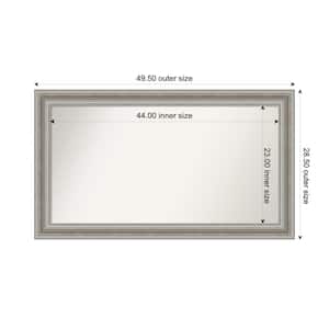 Parlor Silver 49.5 in. x 28.5 in. Custom Non-Beveled Recycled Polystyrene Framed Bathroom Vanity Wall Mirror