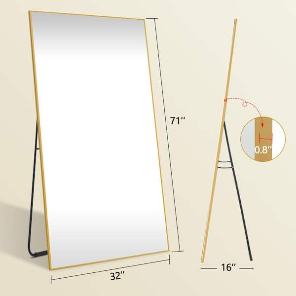 Seafuloy 31.5 in. W x 71.5 in. H Large Rectangle Black Alloy Framed Full  Length Wall-Mounted Standing Mirror HZ-H-Z016 - The Home Depot