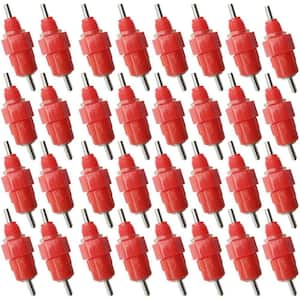Automatic Chicken Water Nipple Drinker Feeders Poultry Hen Screw Style 35 Piece for Broilers Breeders Ducks