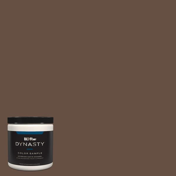 BEHR DYNASTY 8 oz. #760B-7 Revival Mahogany Satin Enamel Stain-Blocking ...