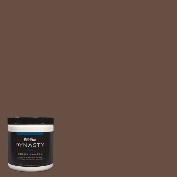 BEHR DYNASTY 8 oz. #760B-7 Revival Mahogany Satin Enamel Stain-Blocking ...