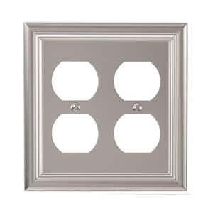 Continental 2 Gang Duplex Metal Wall Plate - Satin Nickel