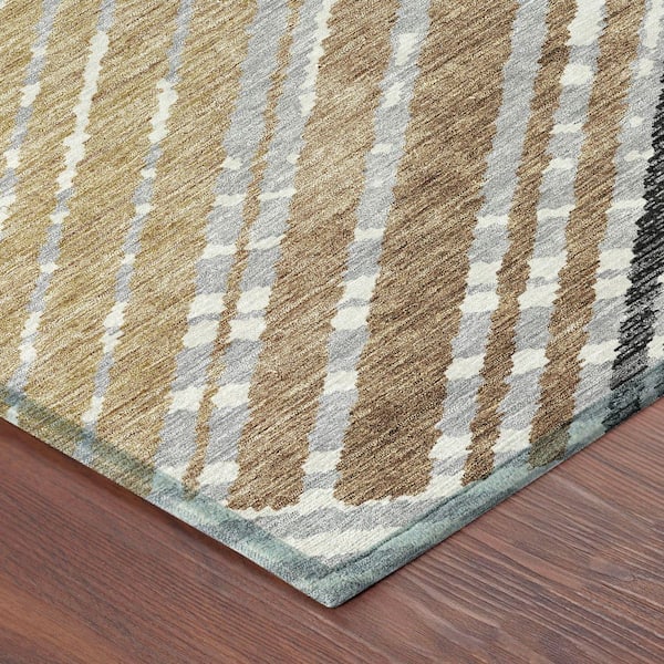 Chantille Machine Washable Indoor/Outdoor Abstract ACN2653 Black 10 ft. x 14 ft. Area Rug