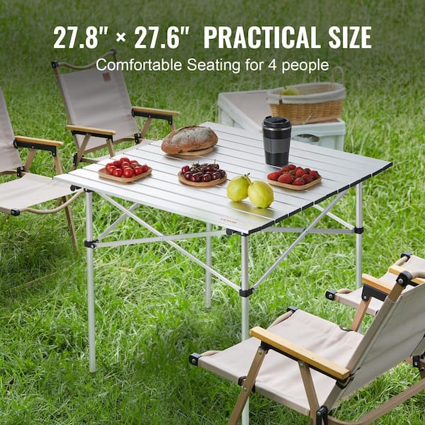 VEVOR Folding Camping Table 28 x 28 in. Outdoor Portable