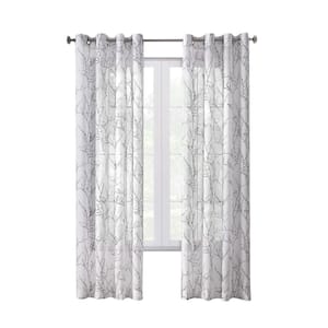 Liberty White Polyester Chiffon 52 in. W x 108 in. L Grommet Indoor Light Filtering Curtain (Single-Panel)