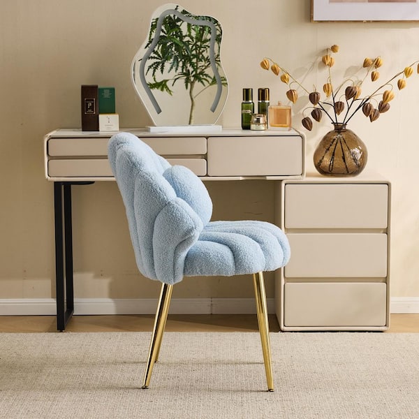 dressing table blue French styled vintage dressing table with triple mirror main image 0