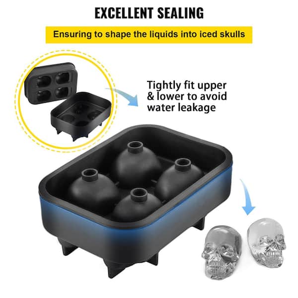 Flexible Silicone Skull Ice Cube Mold Tray