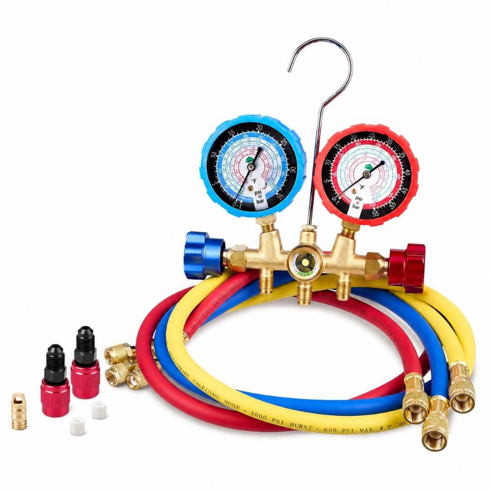 HVAC Manifold Gauge Set with Brass Body, Explosion-Proof Lens and 3 ft Hoses for R410A, R32, R134a, R22 price history on PriceWatchPro