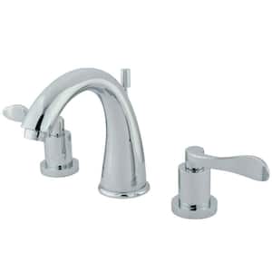 NuWave 8 in. Widespread 2-Handle Bathroom Faucets with Brass Pop-Up in Polished Chrome