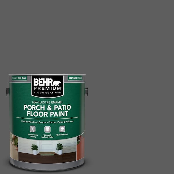 BEHR PREMIUM 1 gal. #N520-6 Asphalt Gray Low-Lustre Enamel Interior/Exterior Porch and Patio Floor Paint