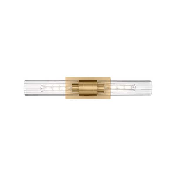 Innovations Empire 24.75 in. 2-Light Brushed Brass Vanity Light with Glass Shade
