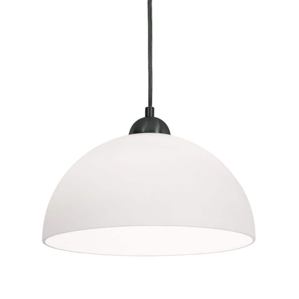 Otis 12" Black Glass Bowl Pendant Light