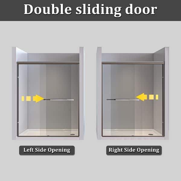 TOOLKISS 50 in. - 54 in. W x 72 in. H Sliding Framed Shower Door in Brushed Nickel with Clear Glass TOOLKISS 50 in. - 54 in. W x 72 in. H Sliding Framed Shower Door in Brushed Nickel with Clear Glass