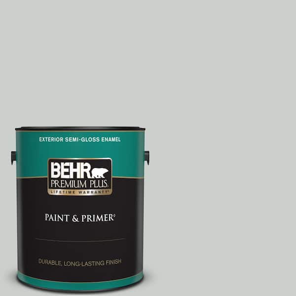 BEHR PREMIUM PLUS 1 gal. Home Decorators Collection #HDC-MD-06G Sparkling Silver Semi-Gloss Enamel Exterior Paint & Primer