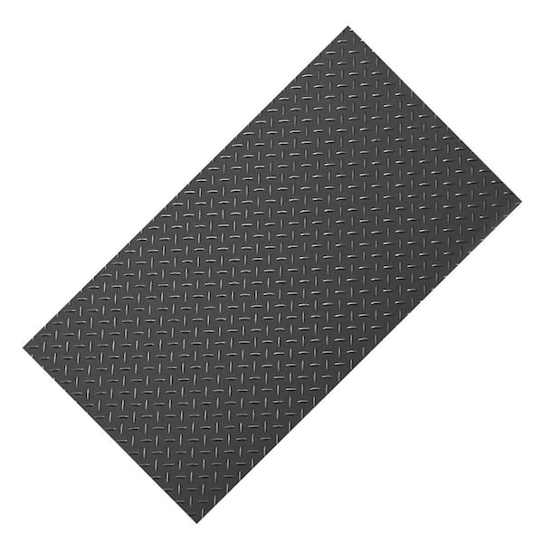 Garage Floor Roll, 4 x 10 ft. Garage Flooring Mat, 2.2 mm Thickened PVC Diamond Plate Floor Protector Mat, Black