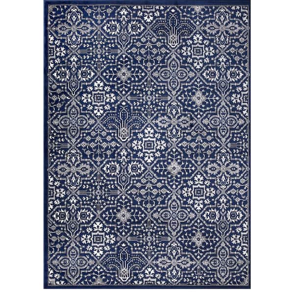 Concord Global Trading Jefferson Collection Athens Navy 7 ft. x 9 ft. Area Rug