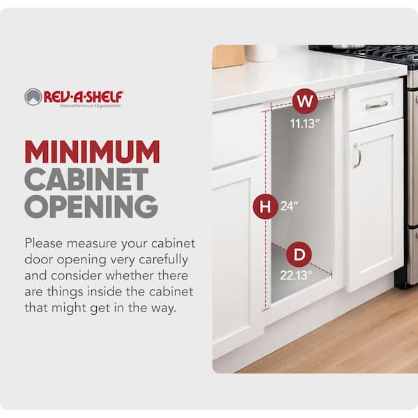 kitchen trash drawer alignment and clearance check