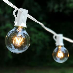 25-Light 25 ft. Outdoor Plug-In Globe Weatherproof String Lights, 30 G40 Bulbs Included (5 Free) White Cord