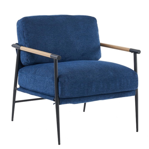 Spaco 28 in. Blue Velvet Arm Chair