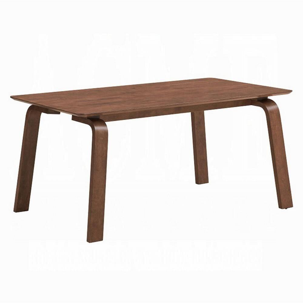Kinni Walnut Brown Wood 35 in. 4 Legs Dining Table Seats 6