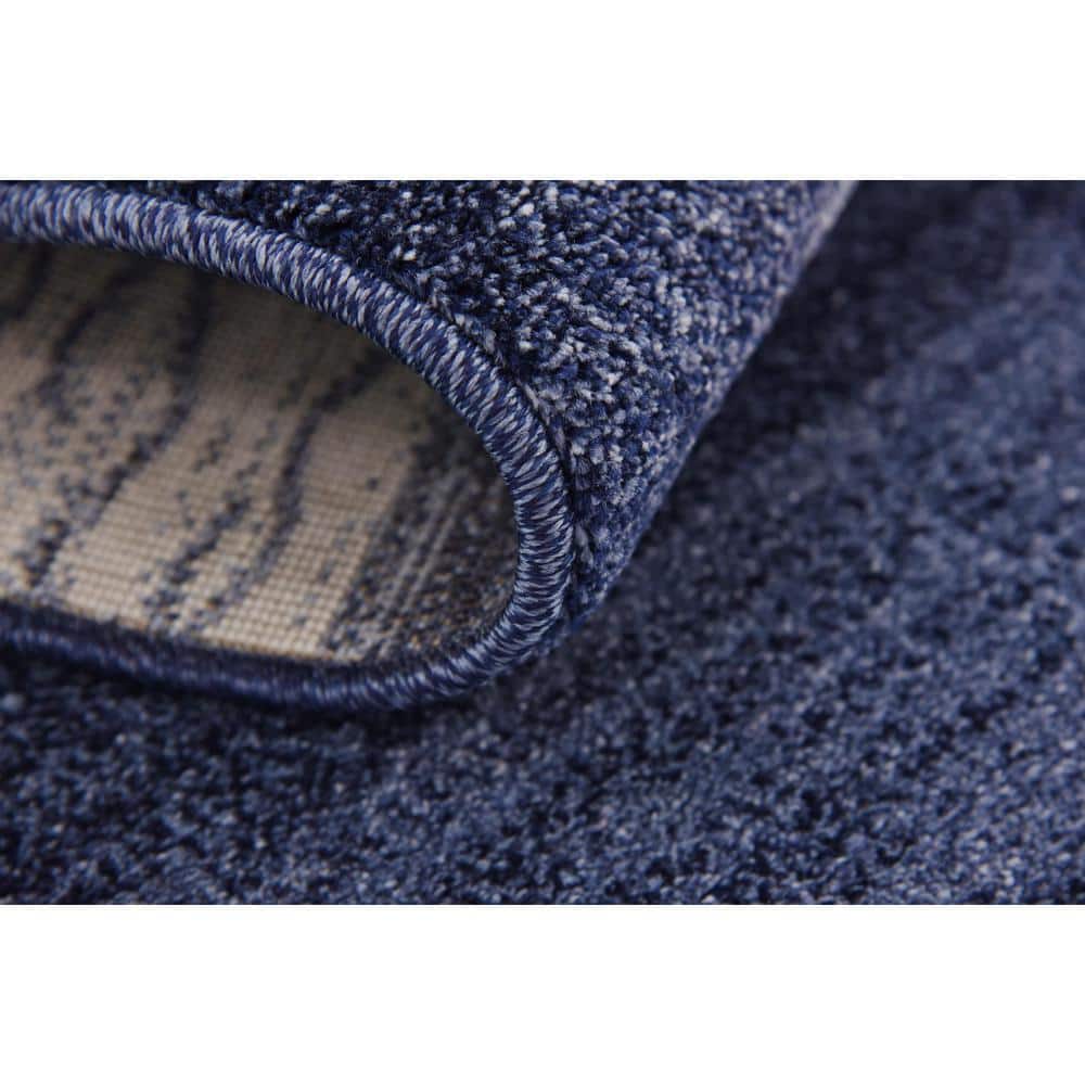 Navy Blue Tufted Rectangular Synthetic Easy Care Rug