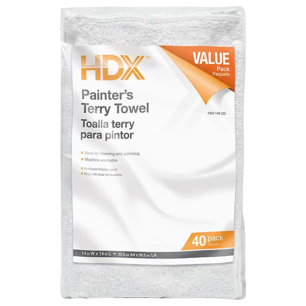 HDX 14 in x 14 in. Painter's Terry Towels (40-Pack)