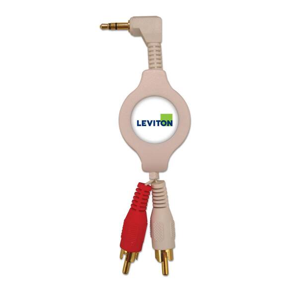 Leviton Hi-Fi 2 Retractable Male Patch 4 ft. Cable, White