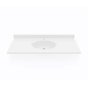 Chesapeake 49 in. W Solid Surface Vanity Top in White with White Basin