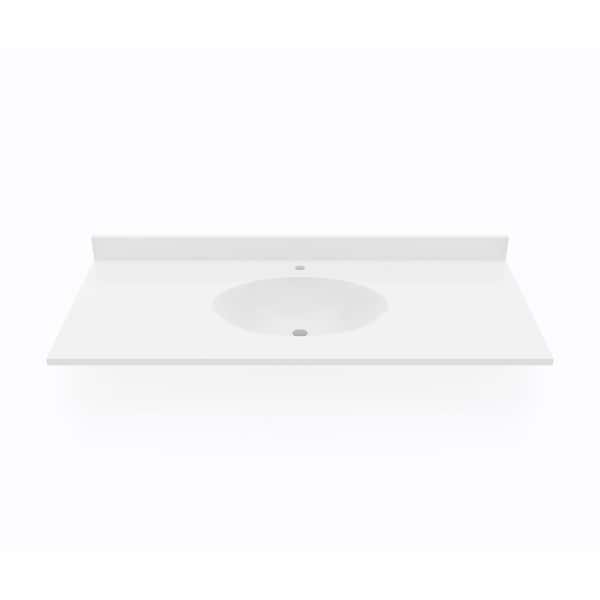 Swan Chesapeake 49 in. W Solid Surface Vanity Top in White with White Basin