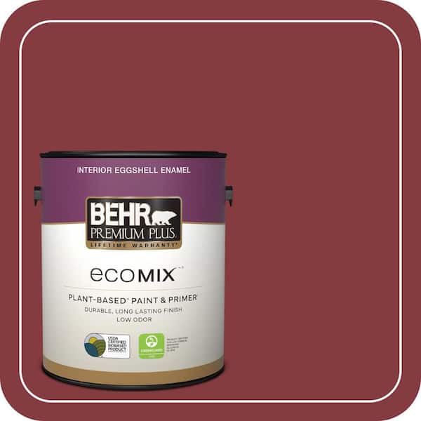 1 gal. #M140-7 Dark Crimson Eggshell Enamel EcoMix Plant-Based Interior Paint & Primer