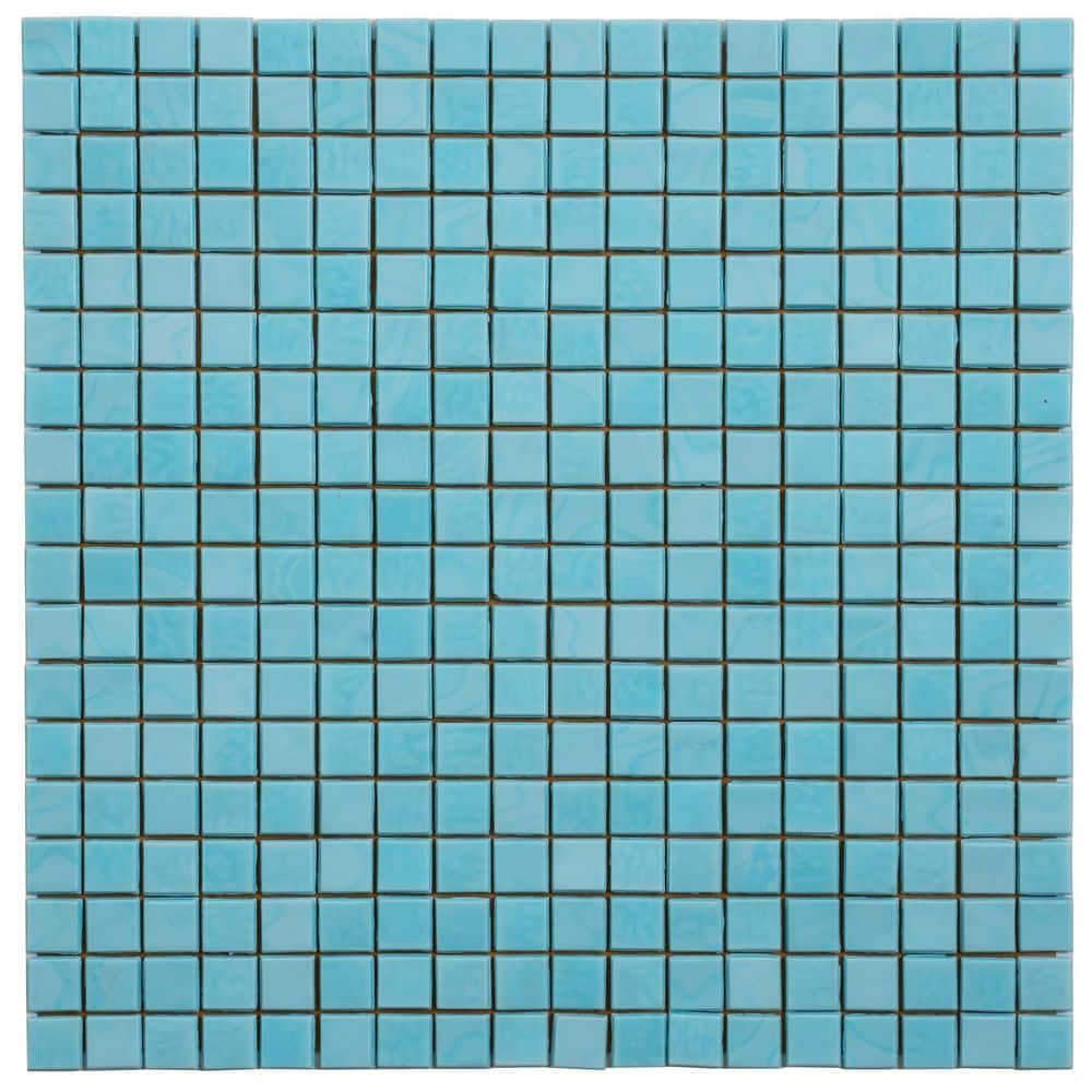 Skosh 11.6 in. x 11.6 in. Glossy Sky Blue Glass Mosaic Wall and Floor Tile (18.69 sq. ft./case) (20-pack) price history on PriceWatchPro