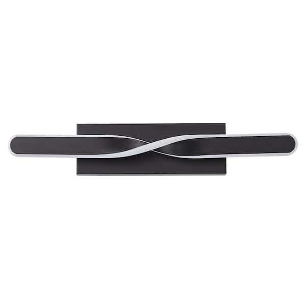 Washington 24 in. 1-Light Black Modern Integrated LED 3 CCT Vanity Light Bar