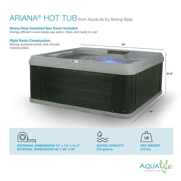 AquaLife Ariana 6-Person 30-Jet 70-Port Bench-style 240V Spa with