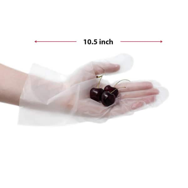 Disposable Food Handling Long Cuff Poly Gloves, 0.65g. 11.5 OSFM for Industry