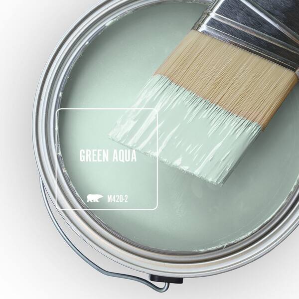 BEHR MARQUEE 1 gal. #M420-2 Green Aqua Satin Enamel Interior Paint & Primer  745001 - The Home Depot