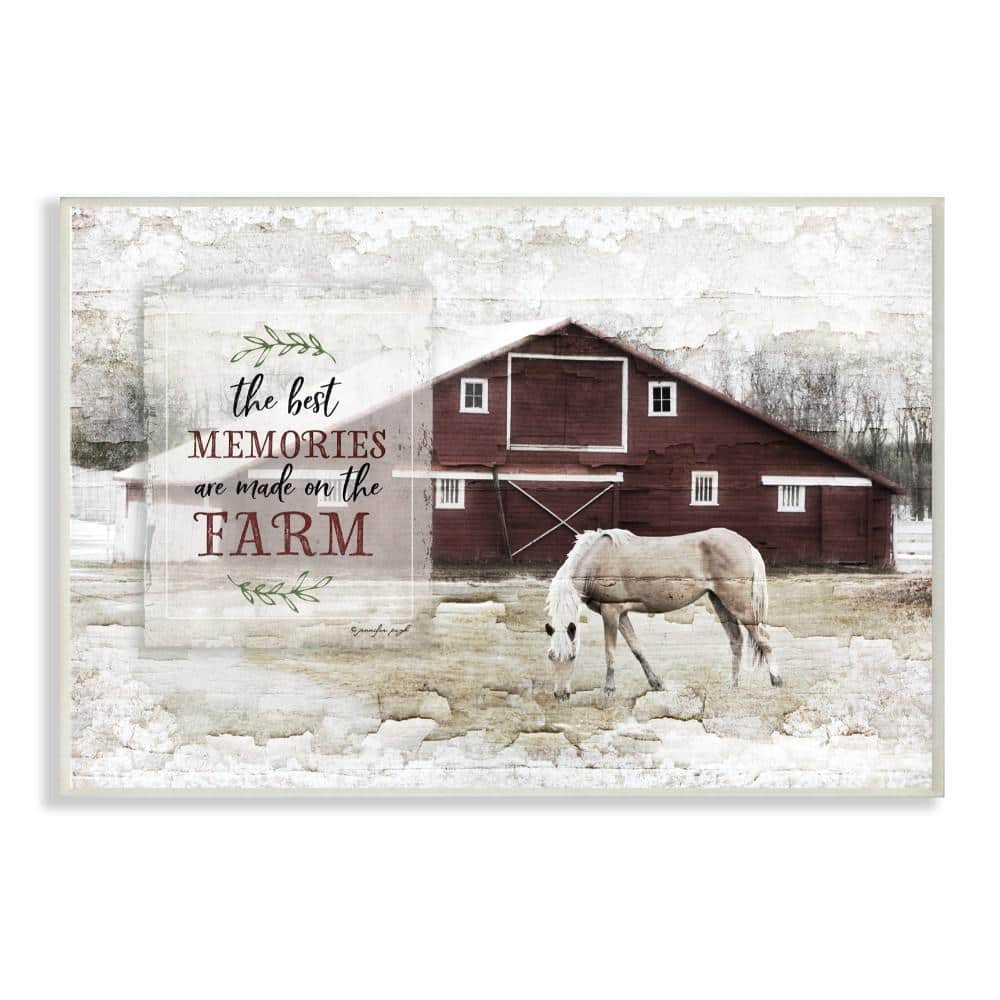 Farm Memories Distressed Barn and Horse Wood Wall Plaque