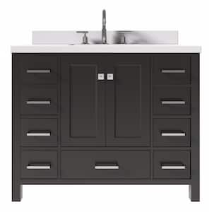 Cambridge 43 in. W x 22 in. D x 36 in. H Vanity in Espresso with Pure White Quartz Top