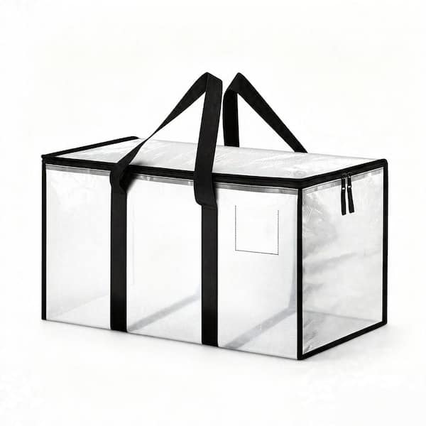 Extra Large Clear Heavy-Duty Luggage Storage Tote Bags Packing Cube with Reinforced Handles and Durable Zippers (8-Pack)