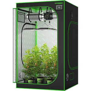 4 ft. x 4 ft. Mylar Hydroponic Grow Tent with Observation Window and Floor Tray